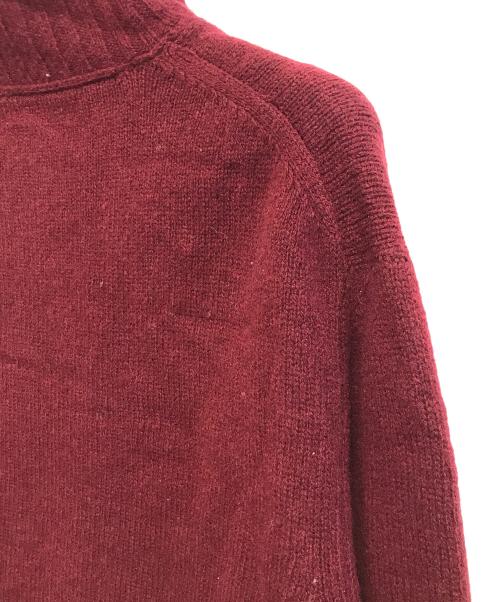 DRIES VAN NOTEN（ドリスヴァンノッテン）DRIES VAN NOTEN (ドリスヴァンノッテン) ハーフジップタートルネックニット レッド サイズ:Lの古着・服飾アイテム