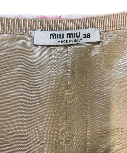 MIU MIU（ミュウミュウ）MIU MIU (ミュウミュウ) ラメ入りバイカラーセットアップ ピンク サイズ:ジャケット 36 スカート 38の古着・服飾アイテム