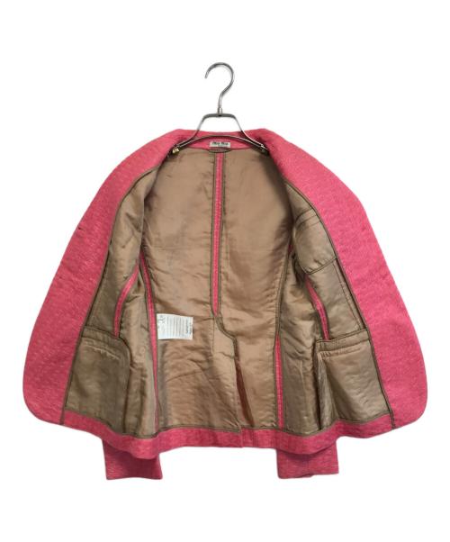 MIU MIU（ミュウミュウ）MIU MIU (ミュウミュウ) ラメ入りバイカラーセットアップ ピンク サイズ:ジャケット 36 スカート 38の古着・服飾アイテム