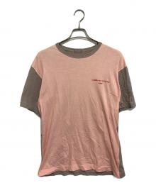 COMME des GARCONS HOMME（コムデギャルソン オム）の古着「00's バイカラーロゴTシャツ」｜ピンク×グレー