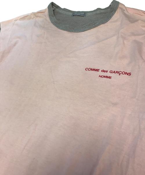 COMME des GARCONS HOMME（コムデギャルソン オム）COMME des GARCONS HOMME (コムデギャルソン オム) 00's バイカラーロゴTシャツ ピンク×グレー サイズ:表記なしの古着・服飾アイテム