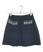 MIU MIUミュウミュウ）の古着「装飾ミニスカート」｜ネイビー