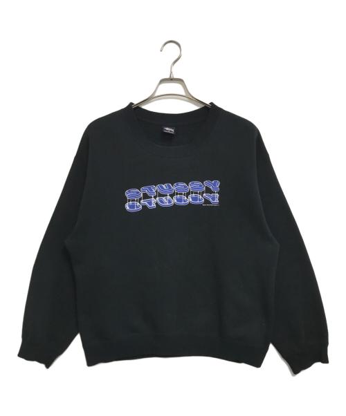 stussy（ステューシー）stussy (ステューシー) プリントスウェット ブラック サイズ:Mの古着・服飾アイテム