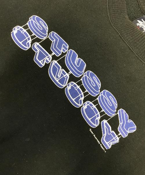 stussy（ステューシー）stussy (ステューシー) プリントスウェット ブラック サイズ:Mの古着・服飾アイテム