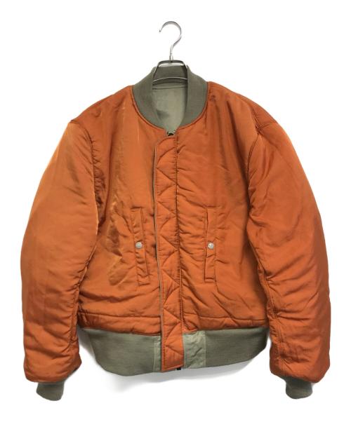 ALPHA（アルファ）ALPHA (アルファ) リバーシブルMA-1ジャケット オレンジ×ベージュ サイズ:Lの古着・服飾アイテム