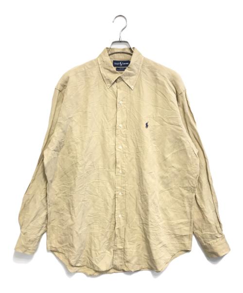 POLO RALPH LAUREN（ポロ・ラルフローレン）POLO RALPH LAUREN (ポロ・ラルフローレン) シルクリネンBDシャツ ベージュ サイズ:Lの古着・服飾アイテム