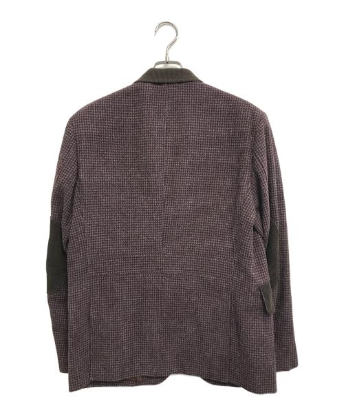 COMME des GARCONS HOMME（コムデギャルソン オム）COMME des GARCONS HOMME (コムデギャルソン オム) 千鳥ウールテーラードジャケット ボルドー×グレー サイズ:Sの古着・服飾アイテム