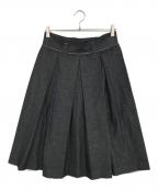 Y'sワイズ）の古着「シャンブレープリーツスカート」｜ブラック