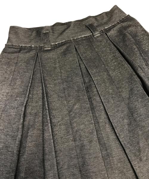 Y's（ワイズ）Y's (ワイズ) シャンブレープリーツスカート ブラック サイズ:2の古着・服飾アイテム