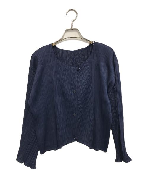 PLEATS PLEASE（プリーツプリーズ）PLEATS PLEASE (プリーツプリーズ) プリーツカーディガン ネイビー サイズ:SIZE3の古着・服飾アイテム