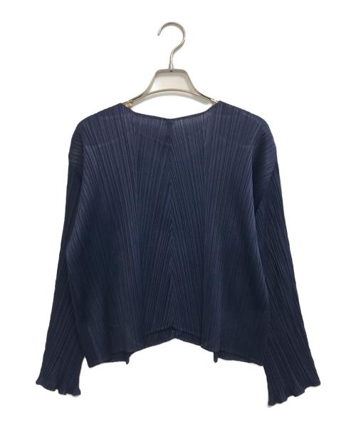 PLEATS PLEASE（プリーツプリーズ）PLEATS PLEASE (プリーツプリーズ) プリーツカーディガン ネイビー サイズ:SIZE3の古着・服飾アイテム