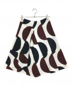 MARNIマルニ）の古着「スカート」｜ホワイト×ブラウン×ネイビー