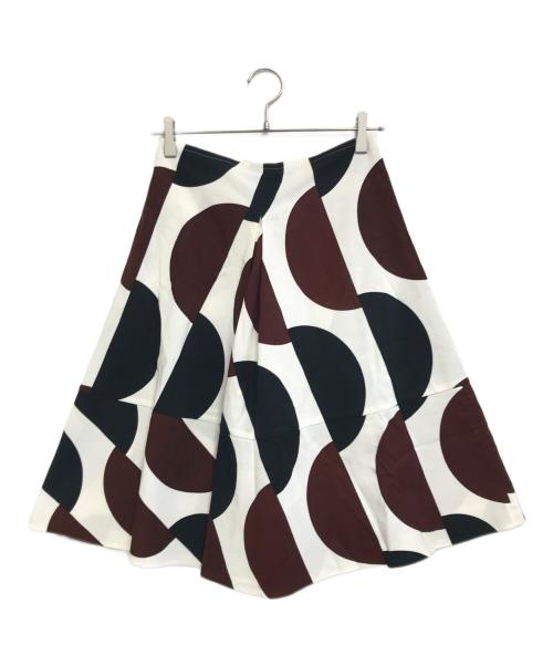 MARNI（マルニ）MARNI (マルニ) スカート ホワイト×ブラウン×ネイビー サイズ:38の古着・服飾アイテム