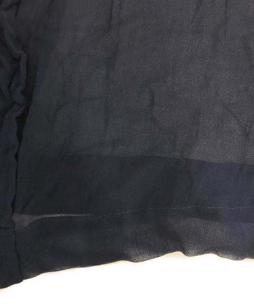 ROBE DE CHAMBRE COMME DES GARCONS（ローブドシャンブル コムデギャルソン）ROBE DE CHAMBRE COMME DES GARCONS (ローブドシャンブル コムデギャルソン) ベルベット使いレーヨンシフォンスカート ネイビー サイズ:表記なしの古着・服飾アイテム