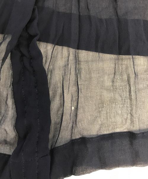 ROBE DE CHAMBRE COMME DES GARCONS（ローブドシャンブル コムデギャルソン）ROBE DE CHAMBRE COMME DES GARCONS (ローブドシャンブル コムデギャルソン) ベルベット使いレーヨンシフォンスカート ネイビー サイズ:表記なしの古着・服飾アイテム