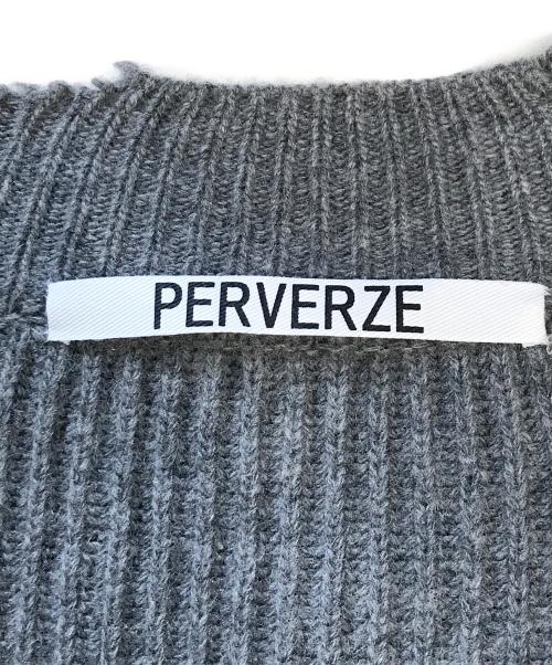 PERVERZE（パーバーズ）PERVERZE (パーバーズ) ダメージカーディガン グレー サイズ:Freeの古着・服飾アイテム