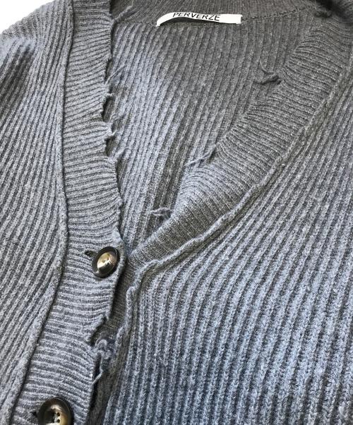 PERVERZE（パーバーズ）PERVERZE (パーバーズ) ダメージカーディガン グレー サイズ:Freeの古着・服飾アイテム