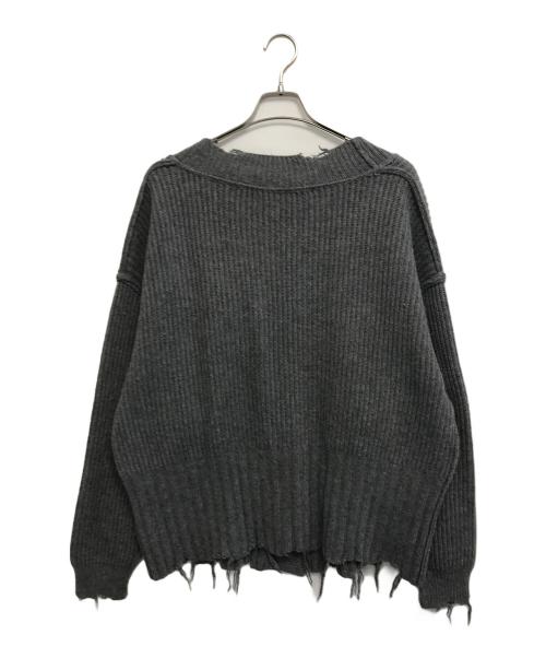 PERVERZE（パーバーズ）PERVERZE (パーバーズ) ダメージカーディガン グレー サイズ:Freeの古着・服飾アイテム