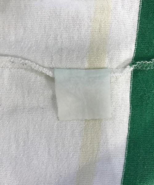 GOOD ENOUGH（グッドイナフ）GOOD ENOUGH (グッドイナフ) ボーダーカットソー ホワイト×グリーン サイズ:Lの古着・服飾アイテム