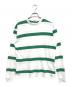 GOOD ENOUGH（グッドイナフ）の古着「ボーダーカットソー」｜ホワイト×グリーン