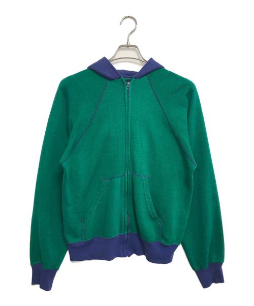 VINTAGE（ヴィンテージ）VINTAGE (ヴィンテージ) ツートンジップパーカー グリーン サイズ:表記なしの古着・服飾アイテム