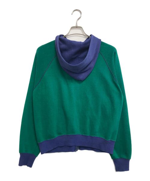 VINTAGE（ヴィンテージ）VINTAGE (ヴィンテージ) ツートンジップパーカー グリーン サイズ:表記なしの古着・服飾アイテム