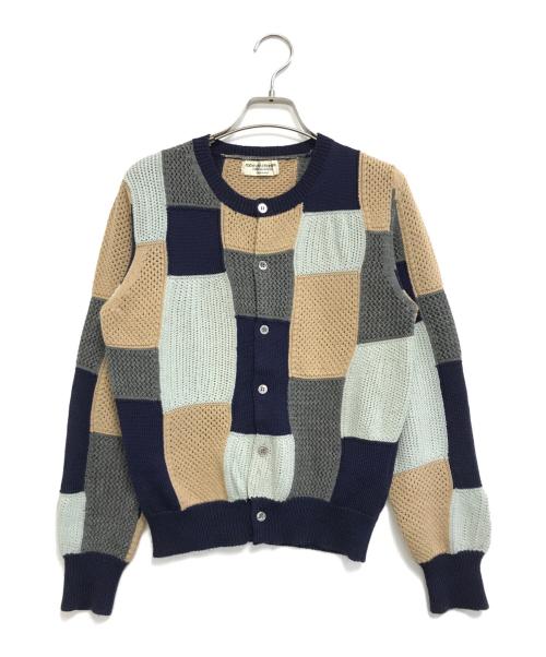 ROBE DE CHAMBRE COMME DES GARCONS（ローブドシャンブル コムデギャルソン）ROBE DE CHAMBRE COMME DES GARCONS (ローブドシャンブル コムデギャルソン) ブロックチェックニットカーディガン マルチカラー サイズ:表記なしの古着・服飾アイテム