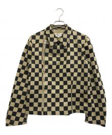 ROBE DE CHAMBRE COMME DES GARCONS（ローブドシャンブル コムデギャルソン）の古着「チェックライダースジャケット」｜ブラウン