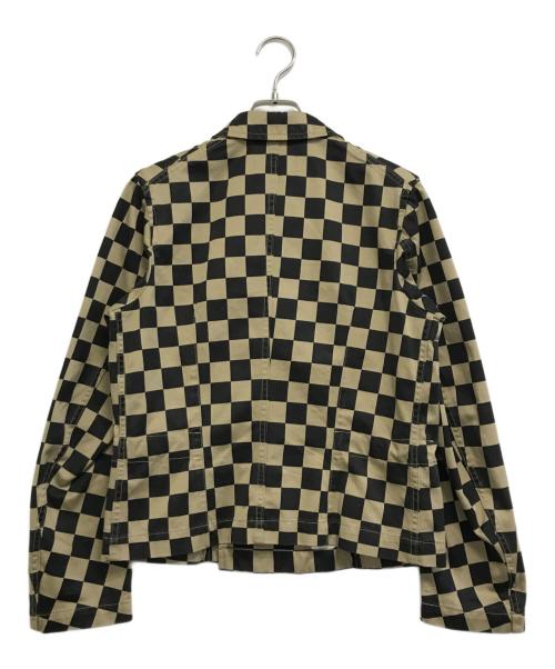 ROBE DE CHAMBRE COMME DES GARCONS（ローブドシャンブル コムデギャルソン）ROBE DE CHAMBRE COMME DES GARCONS (ローブドシャンブル コムデギャルソン) チェックライダースジャケット ブラウン サイズ:Mの古着・服飾アイテム