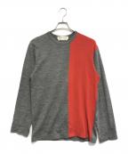 COMME des GARCONS SHIRTコムデギャルソンシャツ）の古着「バイカラーニット」｜グレー×レッド