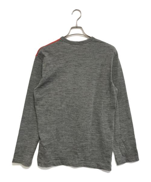 COMME des GARCONS SHIRT（コムデギャルソンシャツ）COMME des GARCONS SHIRT (コムデギャルソンシャツ) バイカラーニット グレー×レッド サイズ:Lの古着・服飾アイテム