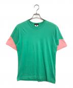 COMME des GARCONS HOMME PLUSコムデギャルソンオムプリュス）の古着「バイカラーTシャツ」｜グリーン×ピンク