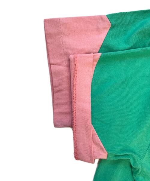 COMME des GARCONS HOMME PLUS（コムデギャルソンオムプリュス）COMME des GARCONS HOMME PLUS (コムデギャルソンオムプリュス) バイカラーTシャツ グリーン×ピンク サイズ:Sの古着・服飾アイテム