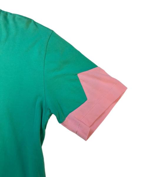 COMME des GARCONS HOMME PLUS（コムデギャルソンオムプリュス）COMME des GARCONS HOMME PLUS (コムデギャルソンオムプリュス) バイカラーTシャツ グリーン×ピンク サイズ:Sの古着・服飾アイテム