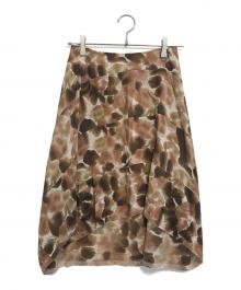 COMME des GARCONS（コムデギャルソン）の古着「アシンメトリー総柄スカート」｜ブラウン