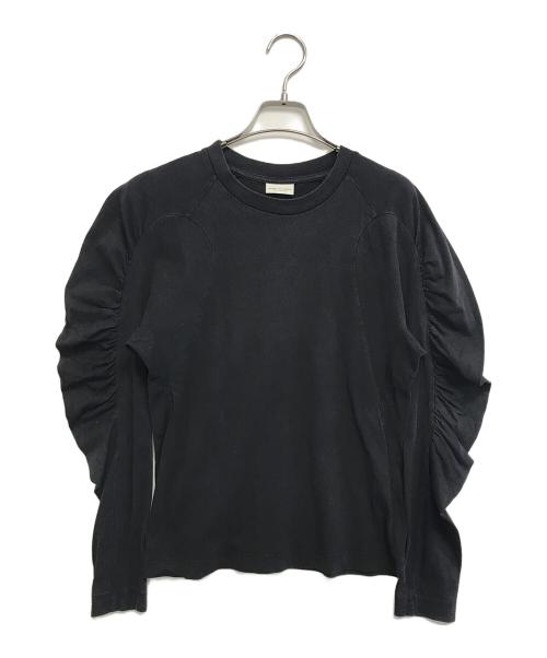 DRIES VAN NOTEN（ドリスヴァンノッテン）DRIES VAN NOTEN (ドリスヴァンノッテン) ボリュームスリーブL/Sカットソー ブラック サイズ:Ｓの古着・服飾アイテム