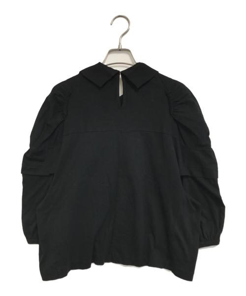 tricot COMME des GARCONS（トリココムデギャルソン）tricot COMME des GARCONS (トリココムデギャルソン) 丸襟切替ブラウス ブラック サイズ:Mの古着・服飾アイテム