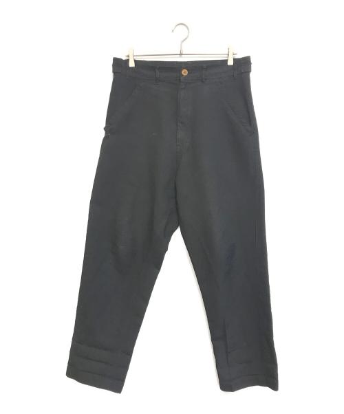 COMME des GARCONS HOMME PLUS（コムデギャルソンオムプリュス）COMME des GARCONS HOMME PLUS (コムデギャルソンオムプリュス) ポリ縮絨ワイドスラックス ブラック サイズ:XSの古着・服飾アイテム