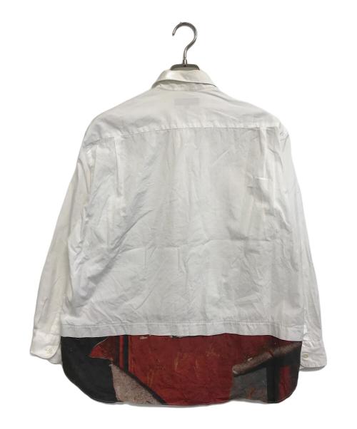 COMME des GARCONS HOMME（コムデギャルソン オム）COMME des GARCONS HOMME (コムデギャルソン オム) 綿タイプライター×綿ブロードプリントL/Sシャツ ホワイト サイズ:XSの古着・服飾アイテム