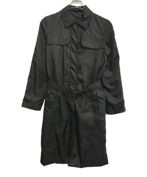 PRADA（プラダ）PRADA (プラダ) 三角プレート中綿ナイロンコート ブラック サイズ:40の古着・服飾アイテム