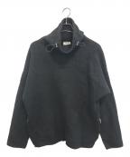 Acne studiosアクネ ストゥディオズ）の古着「MOORE ボイルドウールオーバーサイズハイネックプルオーバーニット」｜ブラック