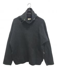 Acne studios（アクネ ストゥディオズ）の古着「MOORE ボイルドウールオーバーサイズハイネックプルオーバーニット」｜ブラック