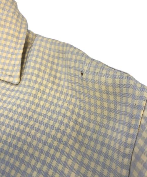 Alfred of NEW YORK（アルフレッドオブニューヨーク）Alfred of NEW YORK (アルフレッドオブニューヨーク) オープンカラーレーヨンチェックシャツ イエロー サイズ:Ｍの古着・服飾アイテム