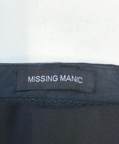 MISSING MANIC（ミッシングマニック）MISSING MANIC (ミッシングマニック) ストレートスラックス ブラック サイズ:SIZE2の古着・服飾アイテム
