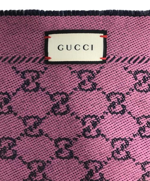 GUCCI（グッチ）GUCCI (グッチ) GG柄ジャガードウールマフラー ピンク サイズ:表記なしの古着・服飾アイテム