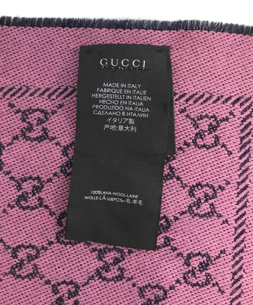 GUCCI（グッチ）GUCCI (グッチ) GG柄ジャガードウールマフラー ピンク サイズ:表記なしの古着・服飾アイテム