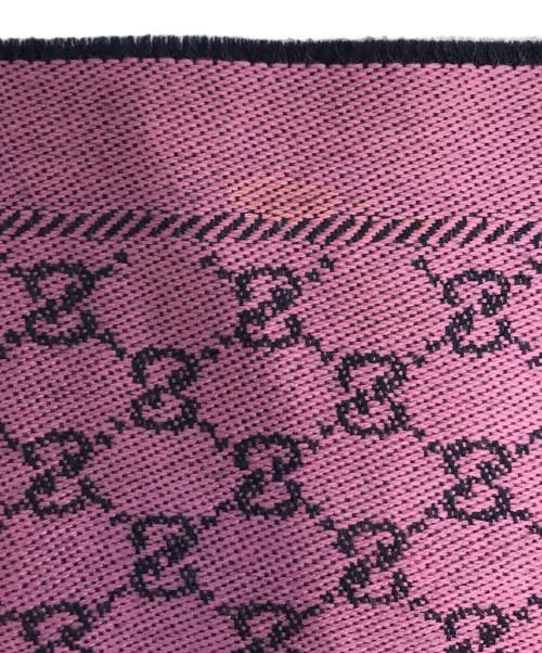 GUCCI（グッチ）GUCCI (グッチ) GG柄ジャガードウールマフラー ピンク サイズ:表記なしの古着・服飾アイテム
