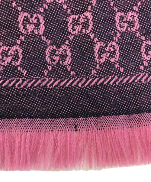 GUCCI（グッチ）GUCCI (グッチ) GG柄ジャガードウールマフラー ピンク サイズ:表記なしの古着・服飾アイテム