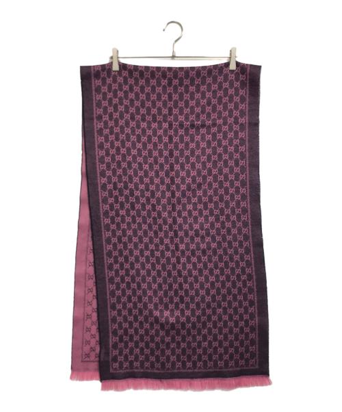 GUCCI（グッチ）GUCCI (グッチ) GG柄ジャガードウールマフラー ピンク サイズ:表記なしの古着・服飾アイテム