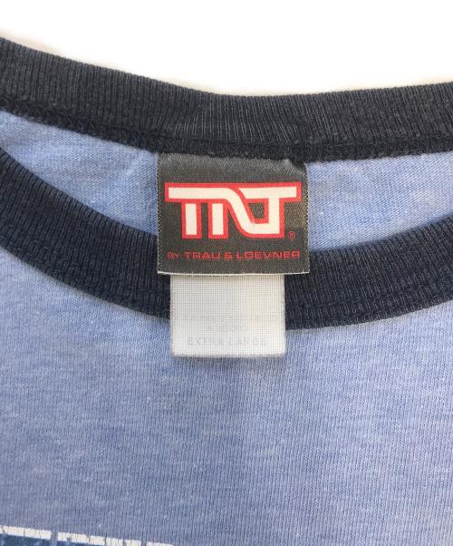 TNT（ティーエヌティー）TNT (ティーエヌティー) リンガーTシャツ ブルー サイズ:Lの古着・服飾アイテム